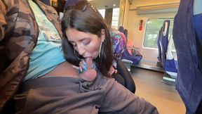 public dick flash on the train. stranger girl jerk me off and suck me. risky real outdoor