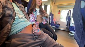 public dick flash on the train. stranger girl jerk me off and suck me. risky real outdoor