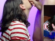 Red sunglasses! - CFNM Blowjob, Facial, Cum licking & Swallow!