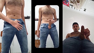 Gozando numa pegada Jeans Porn - Gozada sem blur