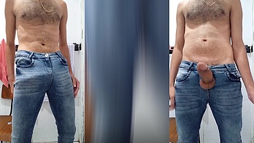 Gozando numa pegada Jeans Porn - Gozada sem blur