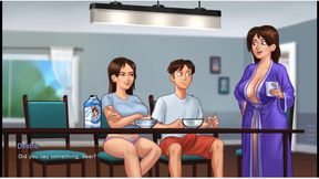 Summertime saga - gameplay - roleplay - jenny sex scenes in bedroom and dinner table
