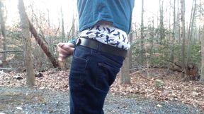 Jerking-off in the woods, public masturbation