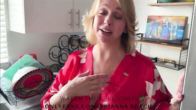 Blonde Milf Stepmom Choked My Cock While Dad Slept Upstairs