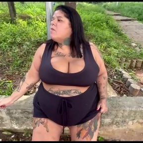 Deusa BBW Smoking Her Cigarette in Public