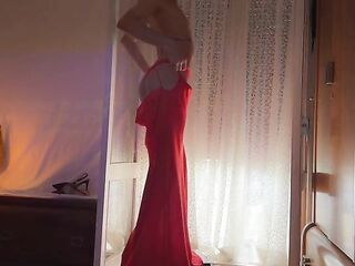 "Adult cinematography: red suit, heels, music, headphones… and PH’s finest BOOM ever."