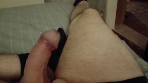Old Man Lies on His Bed and Jerks off His Tiny Cock