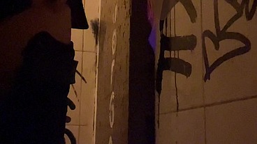Spied while pissing in the toilets of a bar...