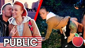 Awesome Public Fuck With Kessie Shy Behind Berlin Billboard