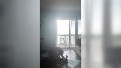 Mature, uncut, Italian daddy Naked Yoga Flow