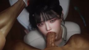 Vam: Reverse Deepthroat With Classmate