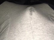 My Belly Bulge makes Me Cum in Grey Sweatpants