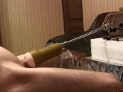 Sex machine polishes my hard cock