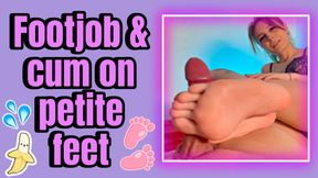 Some FootJob, some HandJob and a lot of cum on my tiny feet