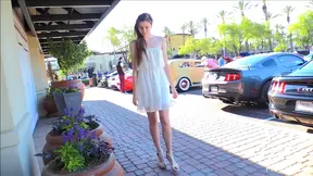 Sexy Dress & Heels Beauty Gets Wildly Excited Flashing in Public Spaces