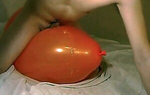 Twink Humping and Cumming on an Inflatable Orange Balloon