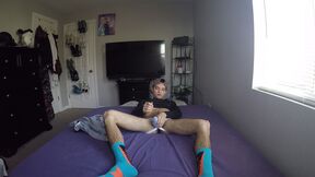 ”Baby Faced Kainan Strokes His Huge Dick”