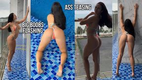 Titty Flashing in a Wet Bikini while Everyone Stared