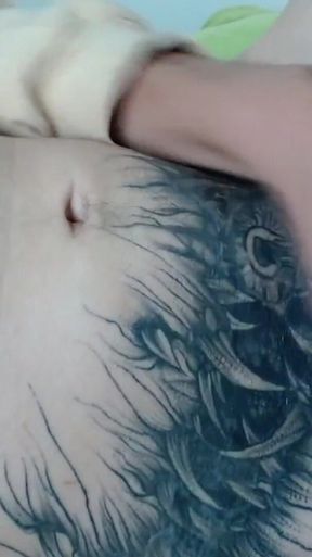 Tattooed Young Man Masturbates Until He Cums