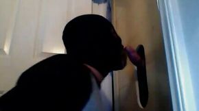 Masked stud blows off meat in gloryhole