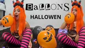 Blowing Halloween Balloons