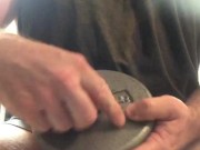 Jerking Off With A Heavy Metal Cock Ring On In The Gym Leads To A Heavy Duty Cum Shot @10min&50sec’s