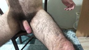 First-Ever-Timer very fur covered model masturbating of and perfect fat cum on legs