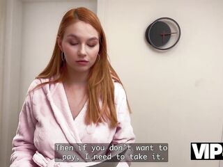 VIP4K. Overdue Debt is no problem for this Lascivious Redhead
