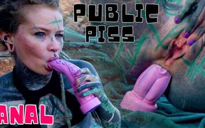 I Masturbate Outside My Anal Hole with Dildo Until I Need to Pee