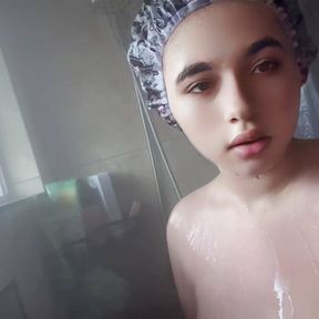 Bbw taking a shower