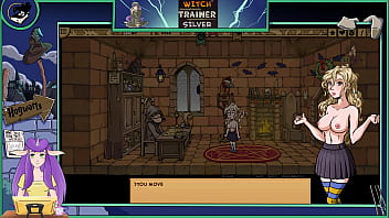 Silver the Witch Trainer: Blonde babe uses big toys on hot gamer