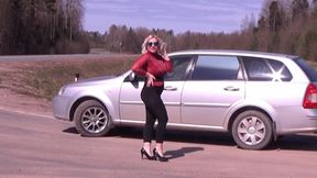 Black Transparent Leggings - Teasing on Road
