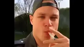 Man Smokes Seductively in Intense Fetish Solo Gay Sex Scene
