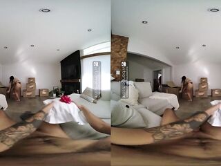 VR Bangers three Lustful housewives in your neighborhood VR Porn
