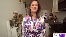 Brattymilf -thick jug cougar Emily Addison gives hot bj and knob ride