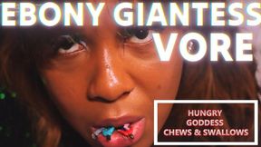 Ebony Giantess VORE - FEEFIFOFUM - Hungry Goddess CHEWS & SWALLOWS