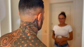moreno gostoso enfiando a pica todinha na minha boca e na bucetinha