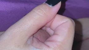 Black Nails -Early morning wake up call using my opposite hand