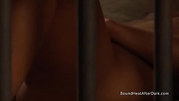 Bound lesbian slave reaches orgasm with imagination and panties