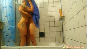 Submissive nympho 19yo Stepdaughter with hot tight pussy cumming in and out - fucked in the shower