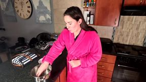 POV blowjob whore eating cum covered eggs for breakfast