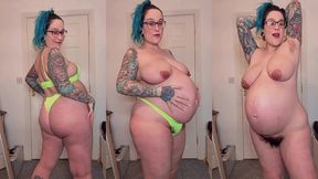 tight yellow lingerie hugs my pregnant tits and belly :p