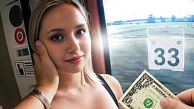 HUNT4K. Blonde chick sucked a shaft in the TRAIN STATION WC!