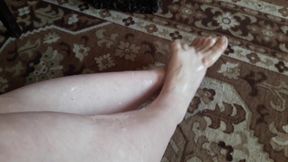 Stepmom found used condoms of stepson. Foot fetish cum