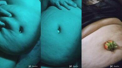 Rubbin my belly before zzz but then i eat strawberries from belly button