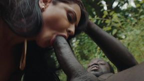 bbc fucking tight brazilian camel toe pussy outdoor.