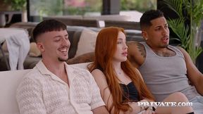 megan murkovski, the maid, her boss s son, and a friend in a threesome with dp