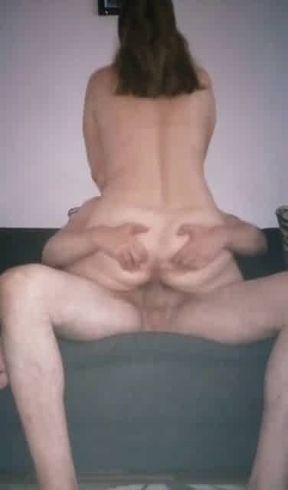 amateur brunette wife fucks on the couch