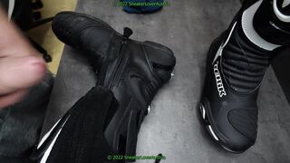 Berik biker footwear and destruction, cum-shot on underpands