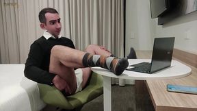 step gay dad - the online office - caught jerking during a online meeting with my boss!